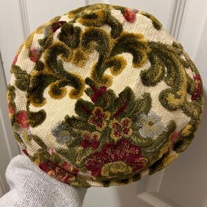 Vintage Floral Patterned Beret from Woodward & Lothrop